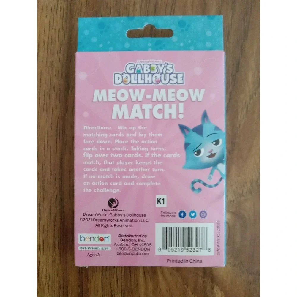 Gabby's Dollhouse Meow-Meow Match Card Game Pack With 36 Cards Inside Box New!